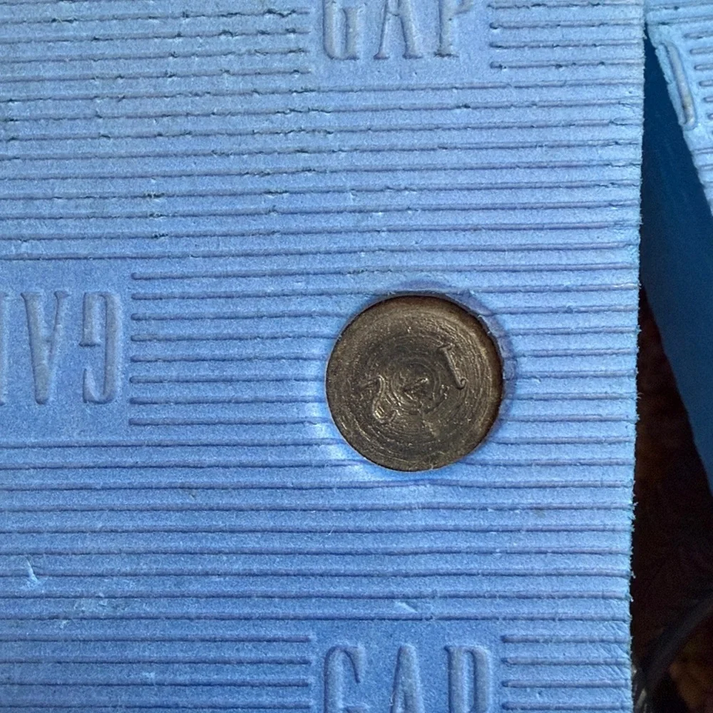 NWT Gap Factory striped, worn Gap blue/black flip flop, 1-2